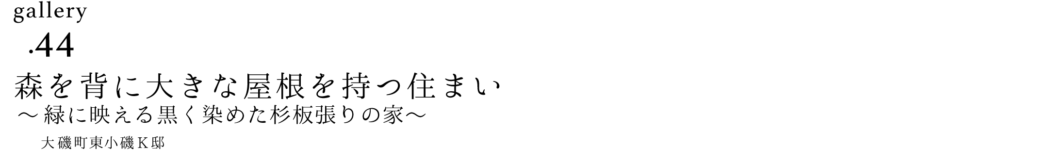 作品ギャラリー26「森を背に大きな屋根を持つ小さな住まい」